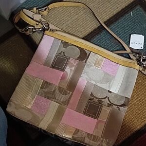Coach Patchwork Crossbody Bag - Pink, Tan, and Cream